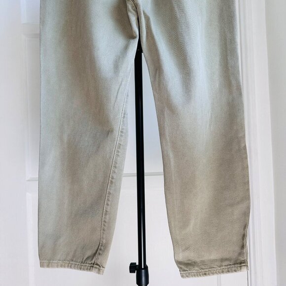 Zara Women's Sage Green Wide Leg Paperbag Barrel Ankle Jean Size S / 6 - Picture 7 of 8